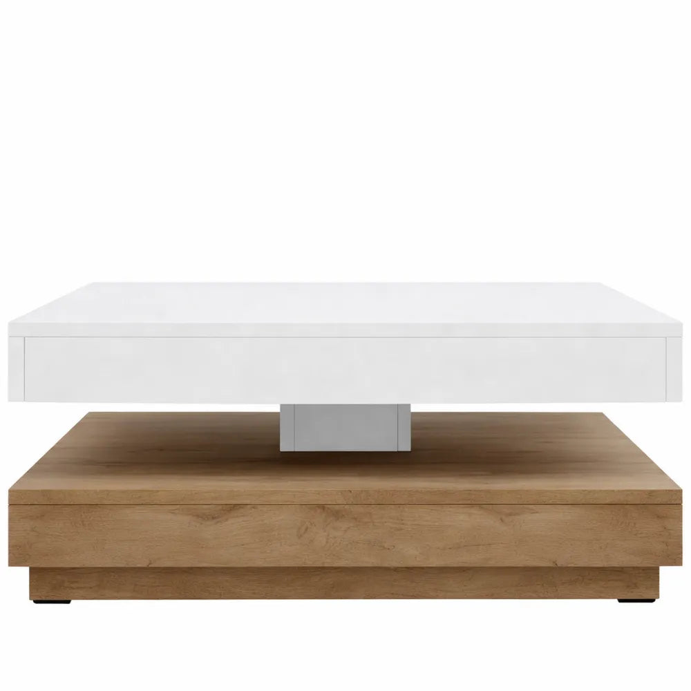 Table basse pivotante avec espace de rangement