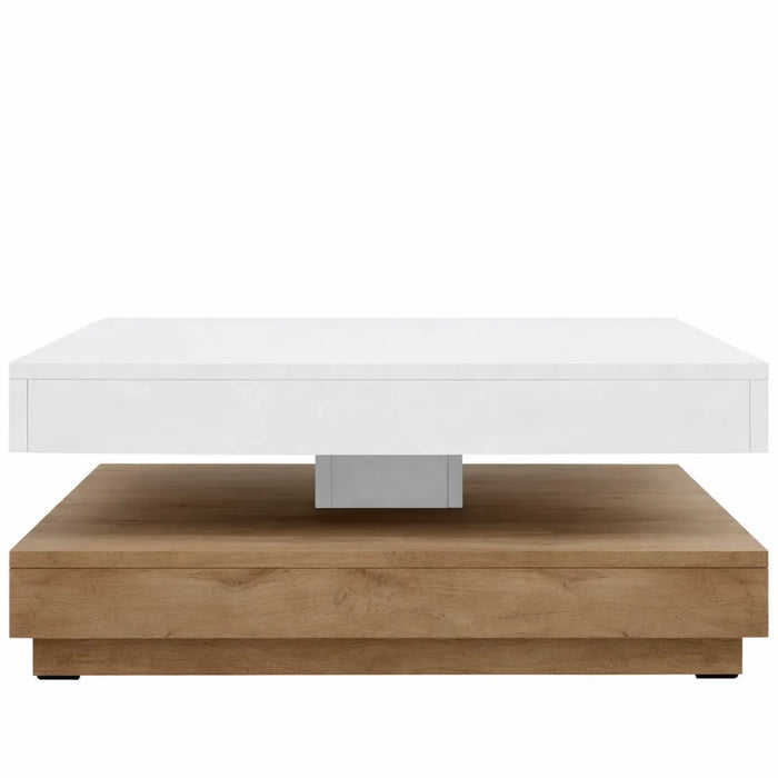 Table basse pivotante avec espace de rangement