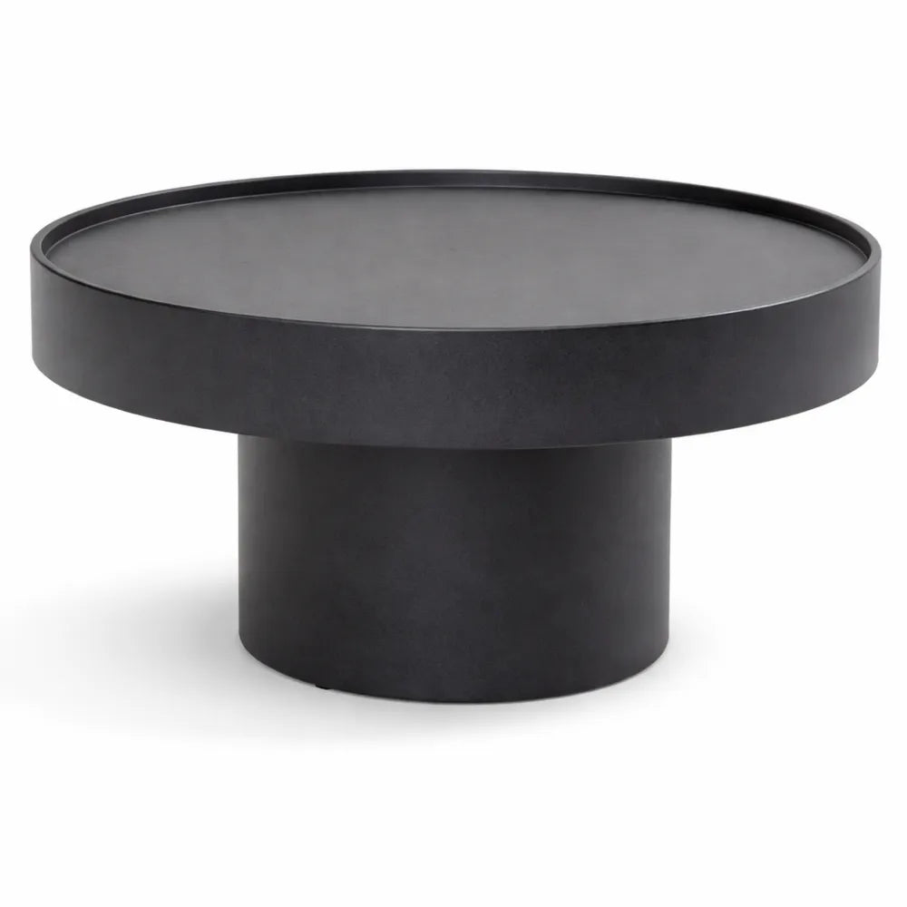 Table basse ronde en métal noir pour salon, design moderne
