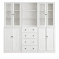 Armoire en verre haute avec étagères à 6 niveaux et portes