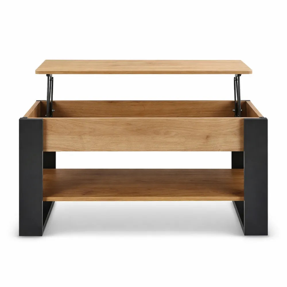 Table basse moderne avec rangement intégré et compartiment caché