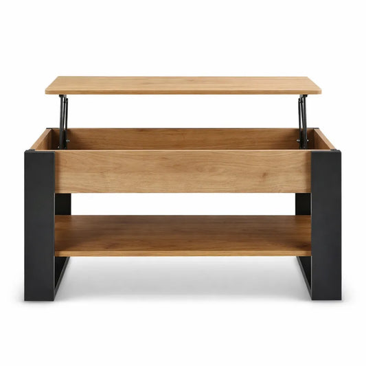 Table basse moderne avec rangement intégré et compartiment caché