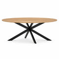 Table Basse Ovale Design Bois et Noir 110 cm