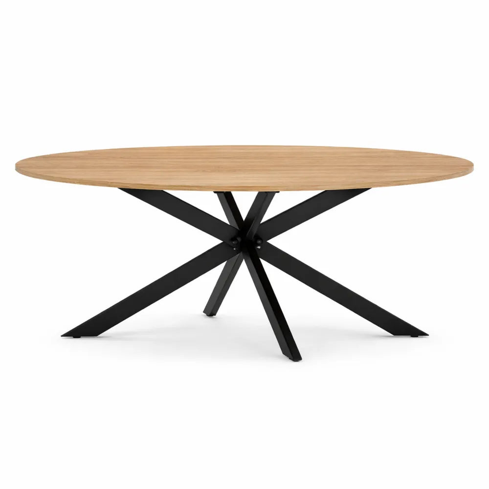 Table Basse Ovale Design Bois et Noir 110 cm