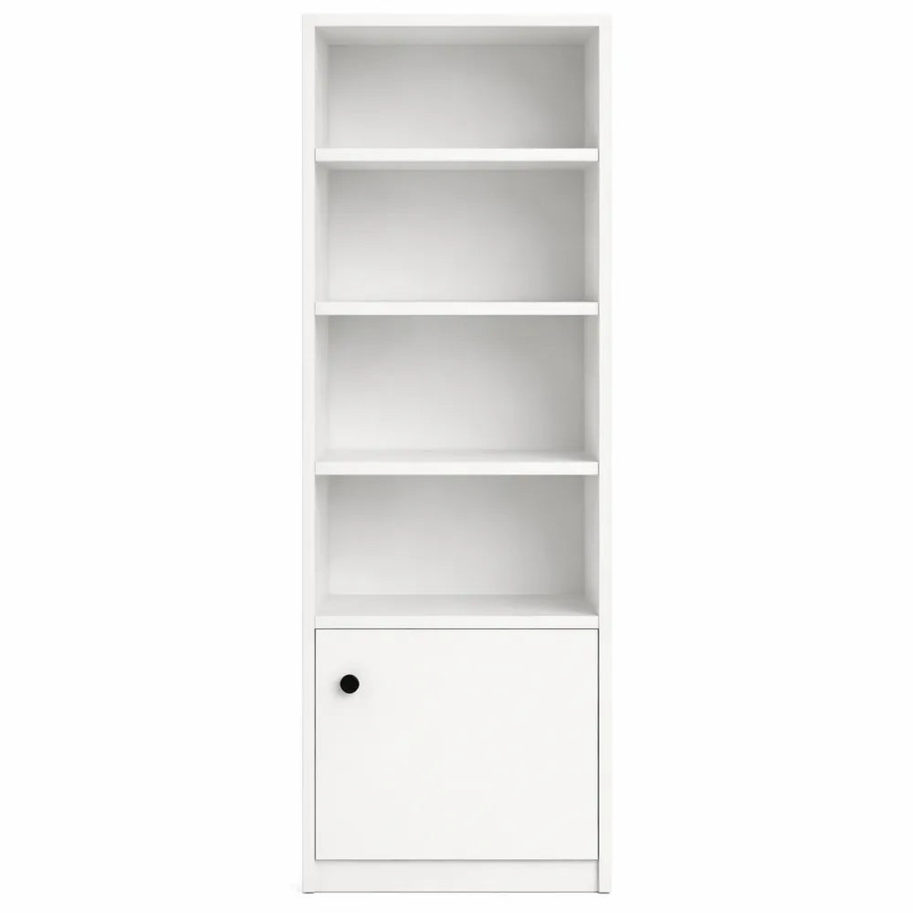 Étagère de Rangement Moderne à 6 Niveaux avec Placard Blanc