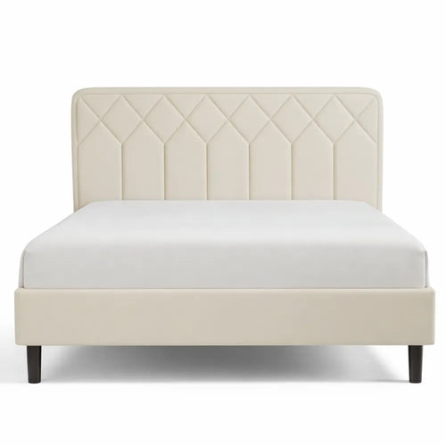Lit double 140x190 cm avec tête réglable et lattes en bois