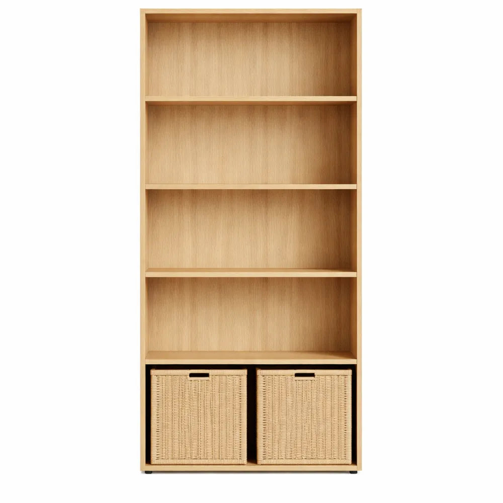Étagère Ouverte à 6 Niveaux en Chêne Clair pour Intérieur