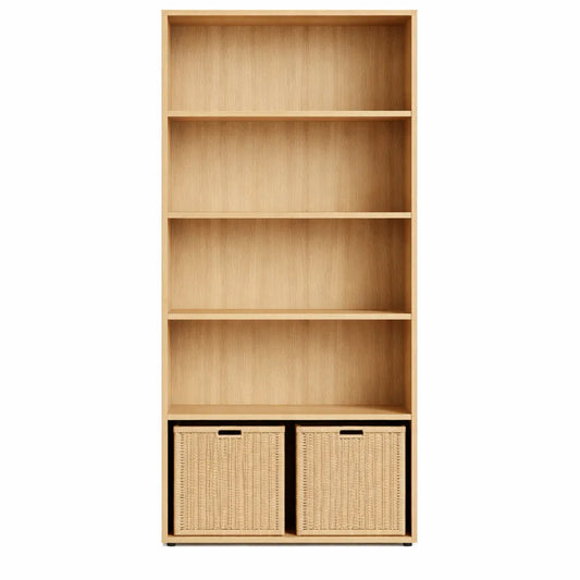Étagère Ouverte à 6 Niveaux en Chêne Clair pour Intérieur