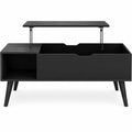 Table basse multifonction avec rangement intégré et compartiment ouvert, noir