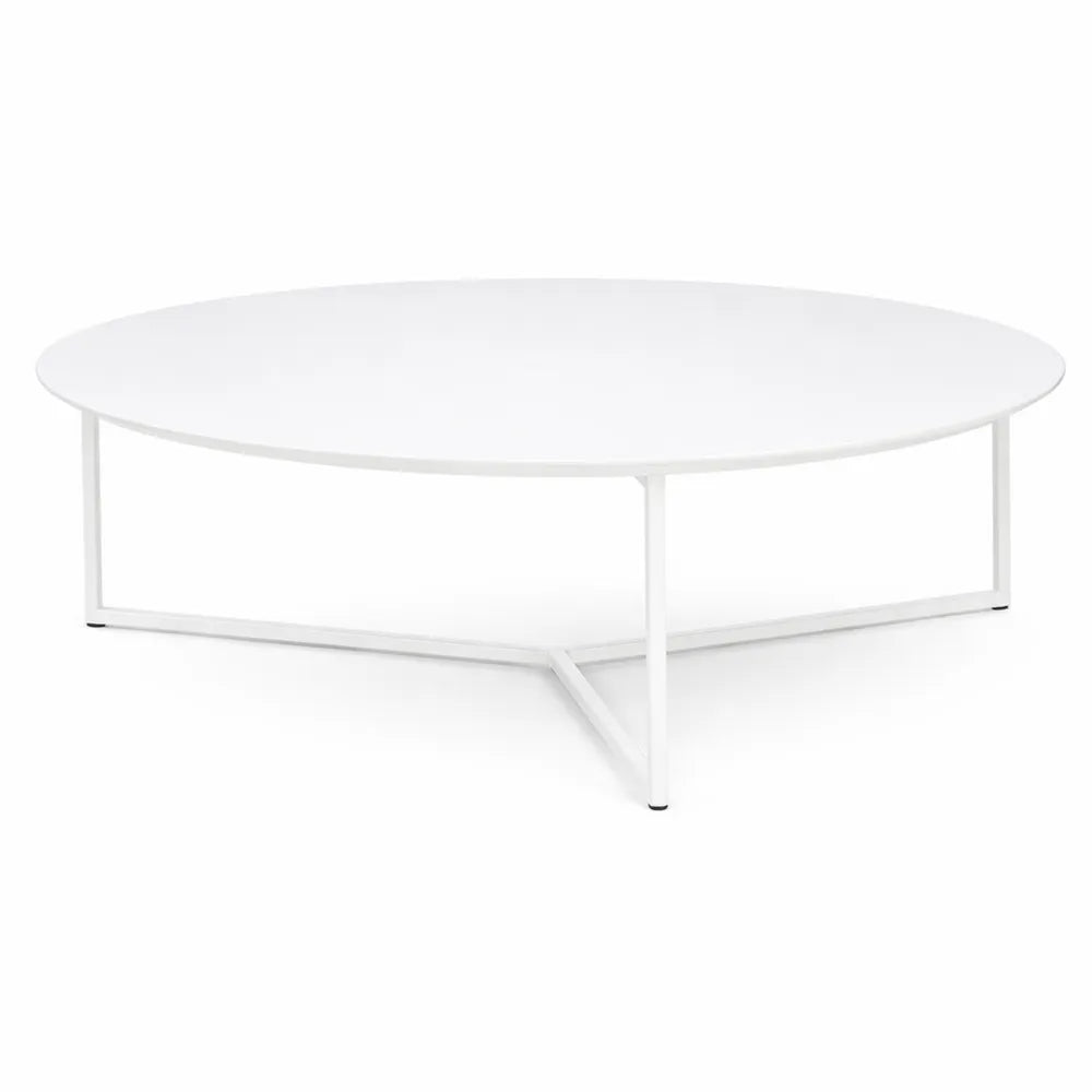 Table ronde moderne en bois et métal Ø 80 cm